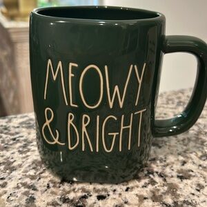 Rae Dunn Green Ceramic Mug “Meowy & Bright”, Artisan Collection by Magenta
